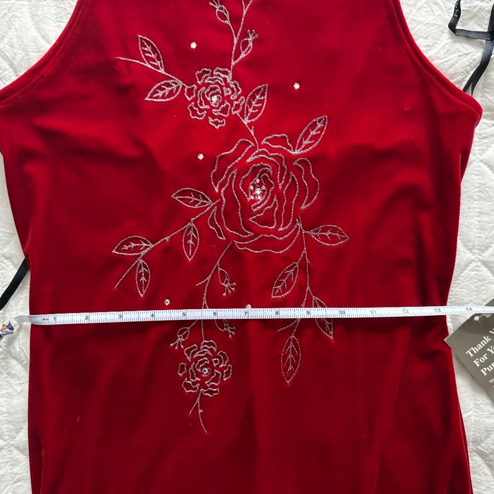 Red Velour Formal Dress - Picture 6 of 7